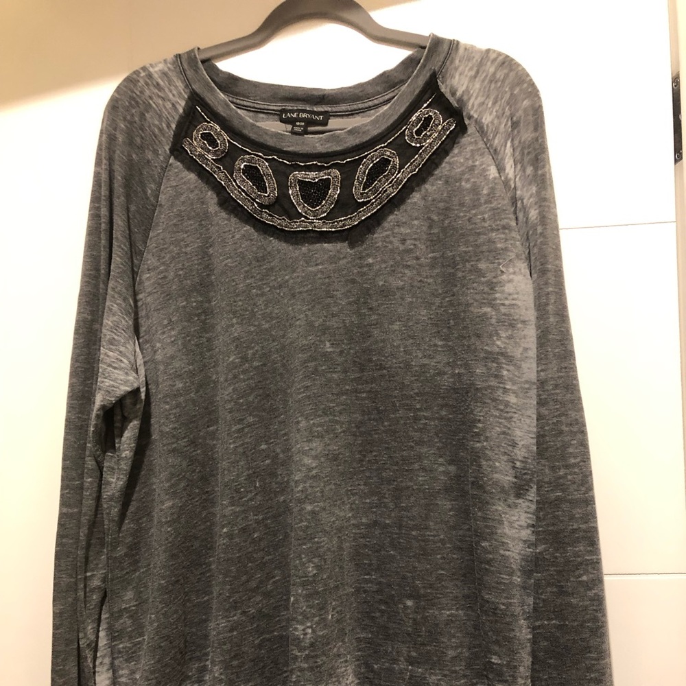 Lane Bryant embellished long sleeve top